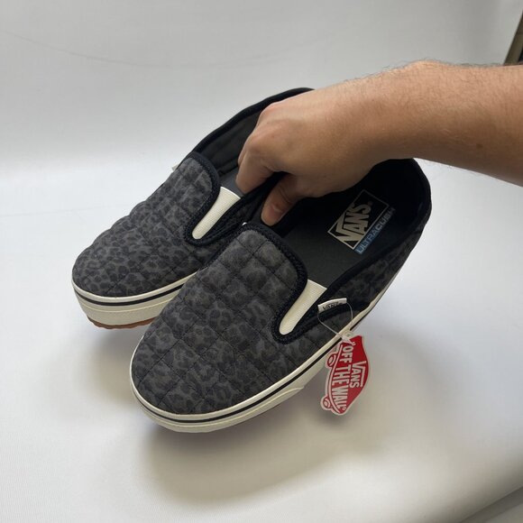 VANS Slip-Er 2 Mule Slippers Gray Cheetah AOP Black White Gum Cozy Men 8, Wom 10 - Picture 9 of 13